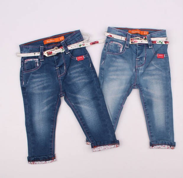 شلوار جینز دخترانه 110217 سایز 6 تا 36 ماه کد 1 مارک denim