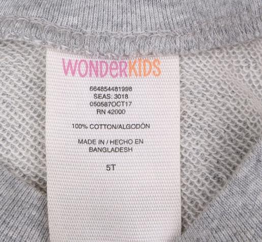 نیم تنه دخترانه 11380 سایز 12 ماه تا 5 سال مارک WONDER KIDS