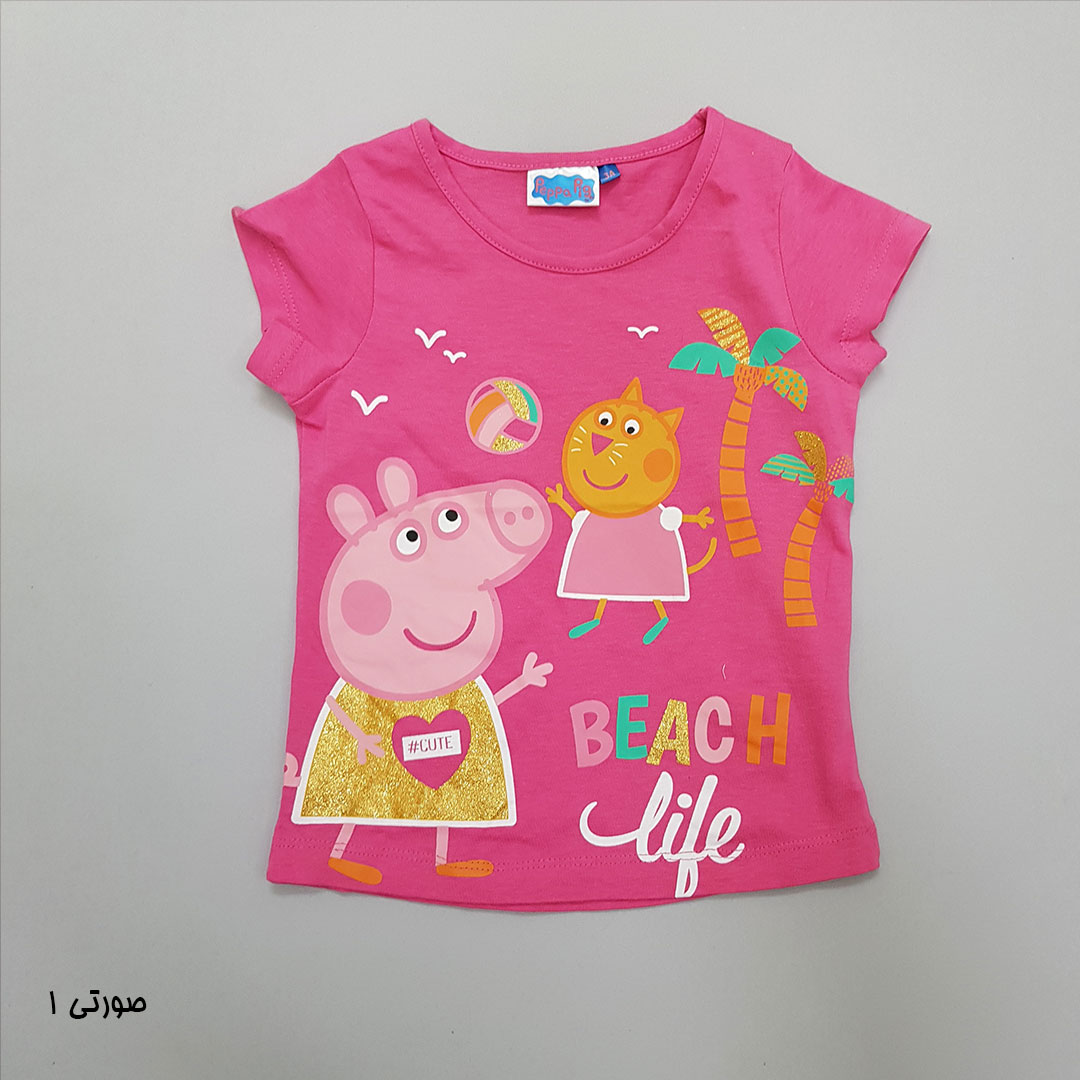 تی شرت دخترانه 28750 سایز 1 تا 7 سال مارک Peppapig   *