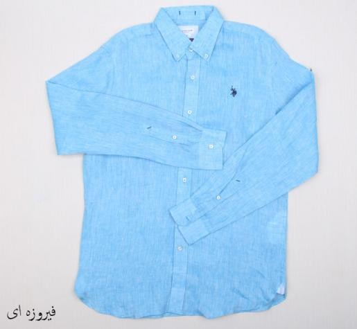 پیراهن قواره بزرگ مردانه 11859 کد 1 مارک US POLO