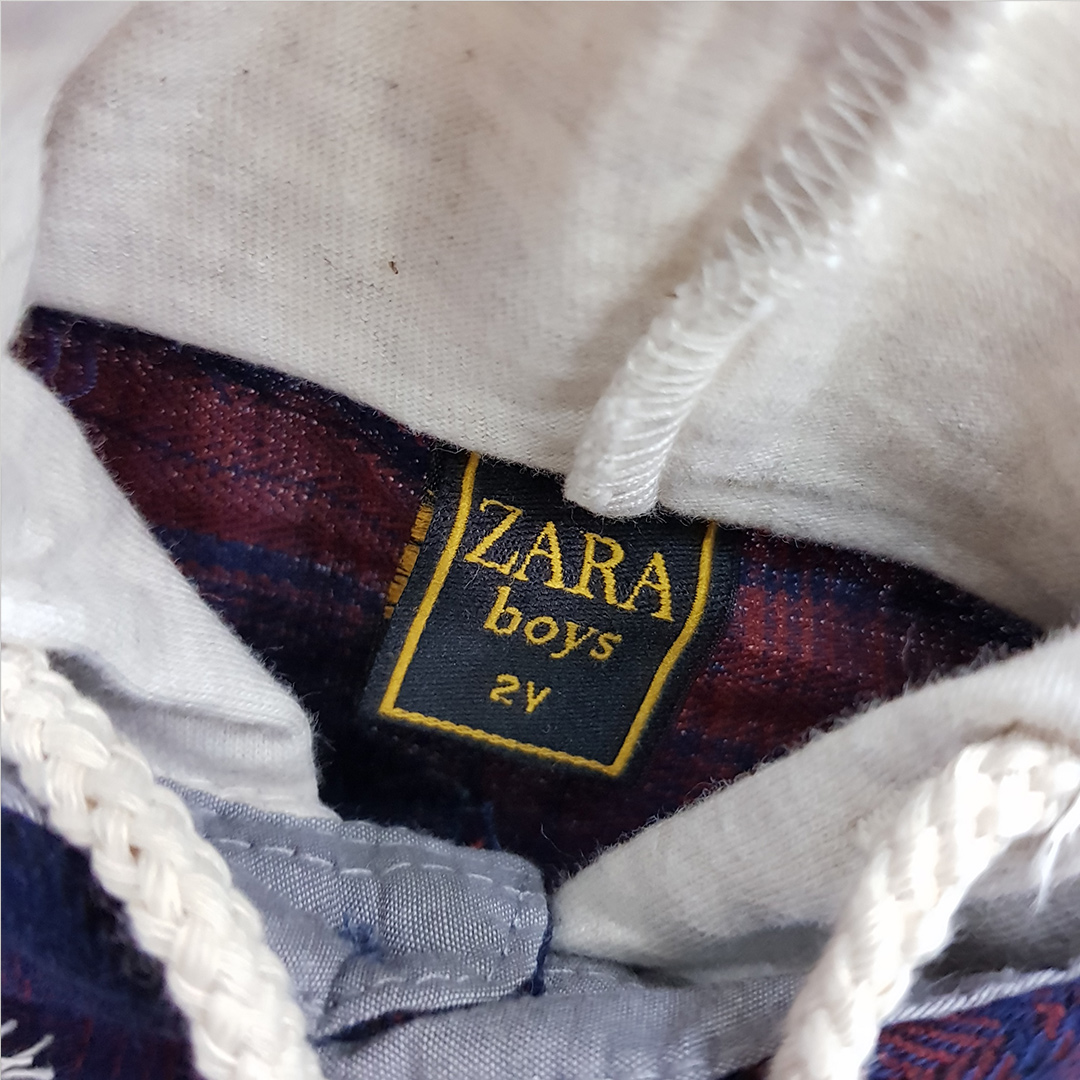 پیراهن کلاه دار پسرانه 29944 سایز 2 تا 12 سال کد 3 مارک ZARA