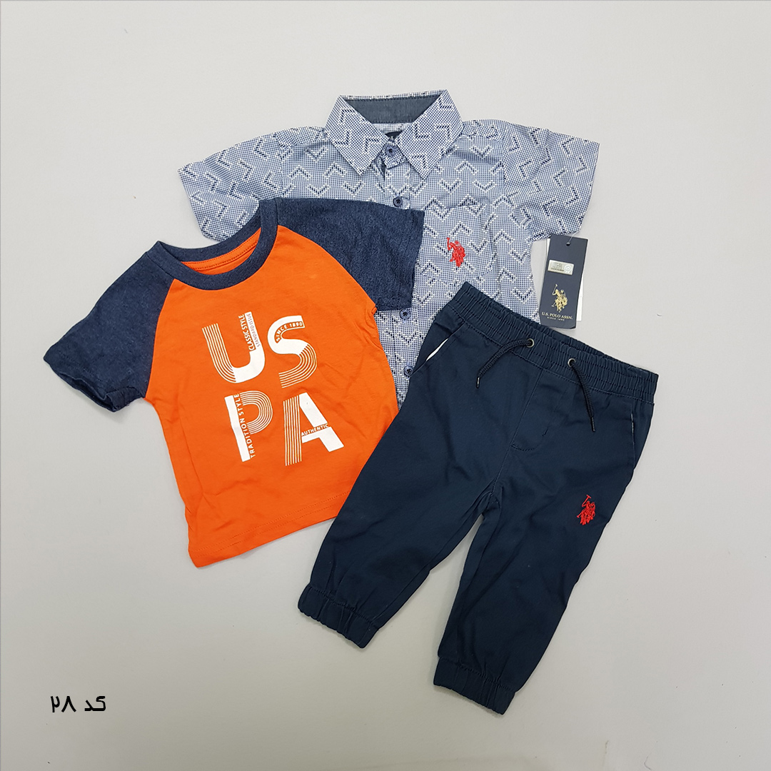 ست سه تکه پسرانه 27519 سایز 12 ماه تا 7 سال مارک US POLO ASSN   *