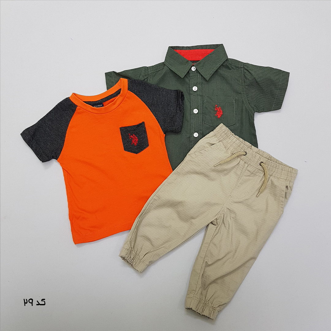 ست سه تکه پسرانه 27519 سایز 12 ماه تا 7 سال مارک US POLO ASSN   *