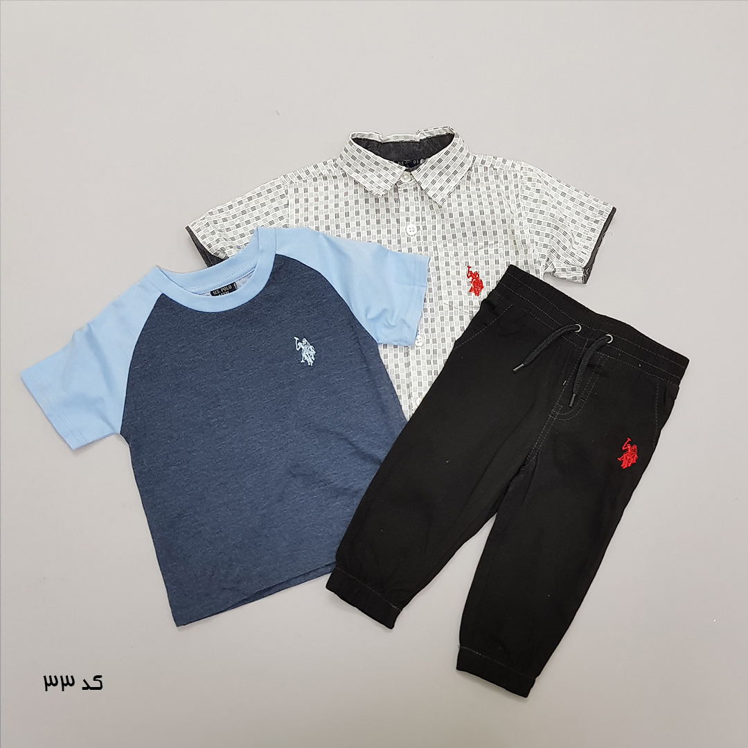 ست سه تکه پسرانه 27519 سایز 12 ماه تا 7 سال مارک US POLO ASSN   *