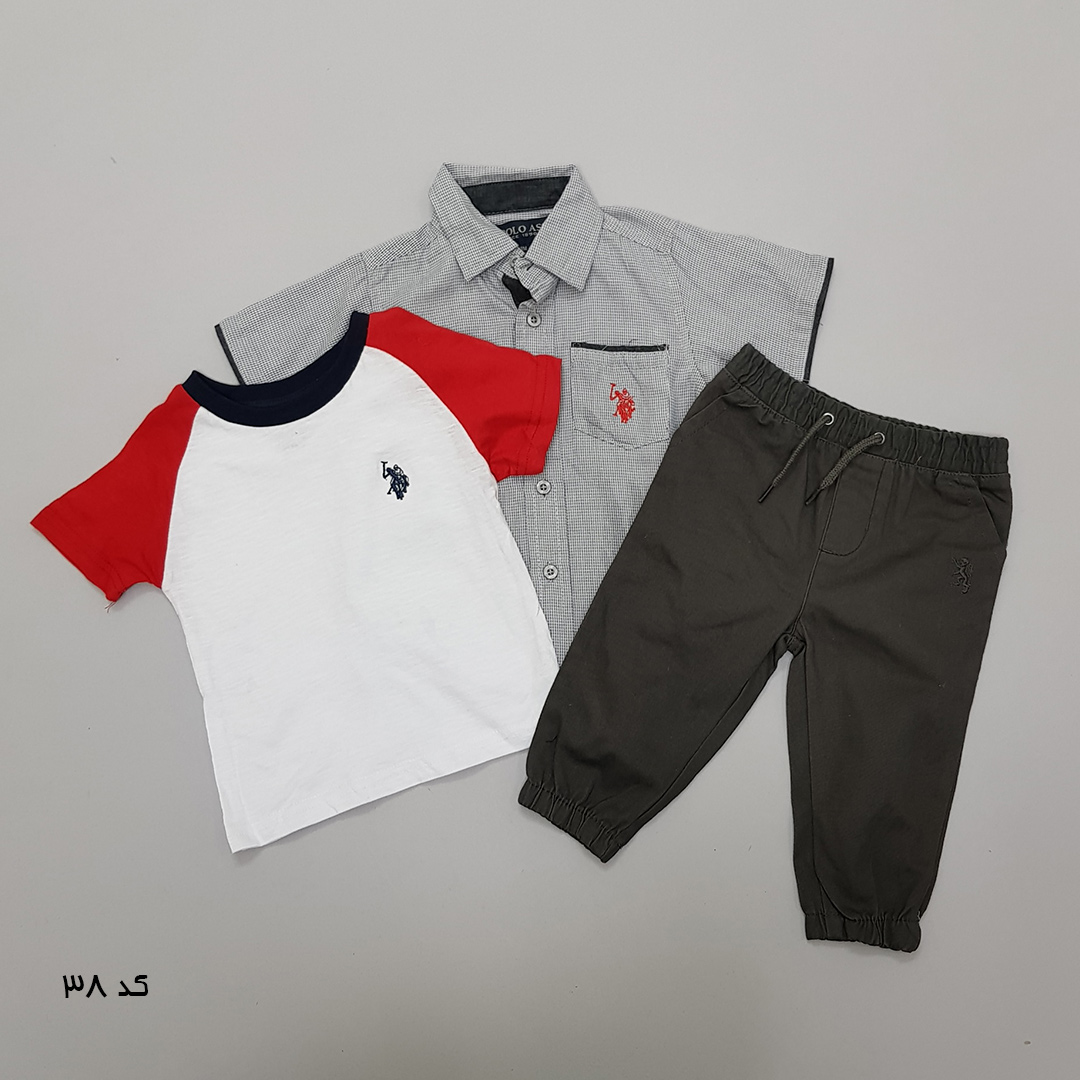 ست سه تکه پسرانه 27519 سایز 12 ماه تا 7 سال مارک US POLO ASSN   *