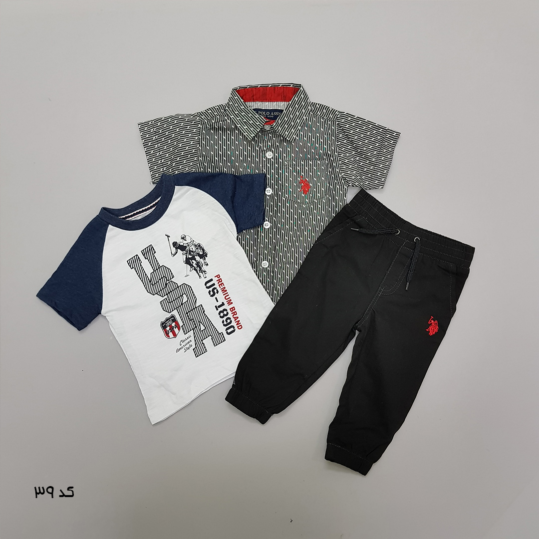 ست سه تکه پسرانه 27519 سایز 12 ماه تا 7 سال مارک US POLO ASSN   *