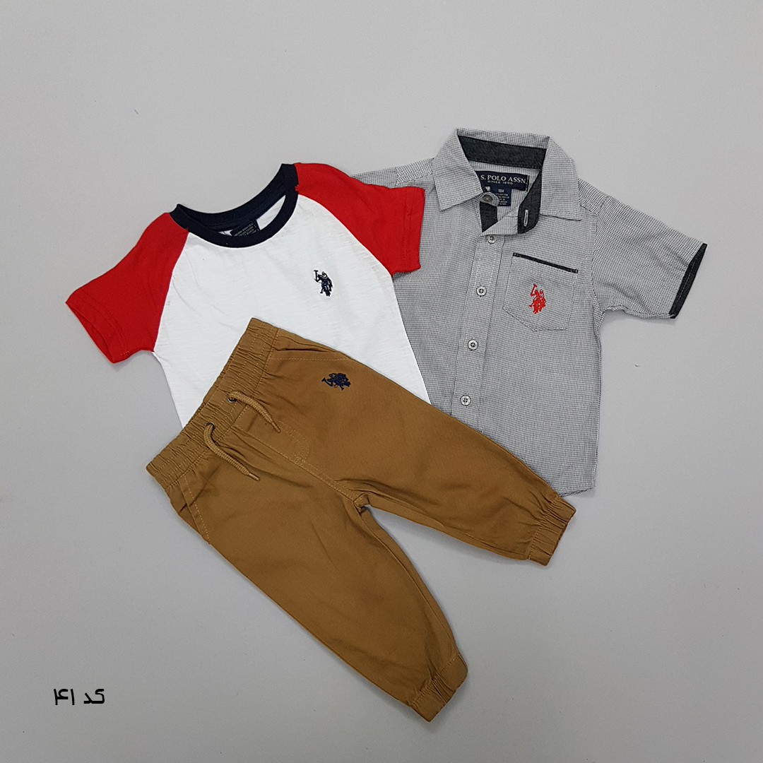 ست سه تکه پسرانه 27519 سایز 12 ماه تا 7 سال مارک US POLO ASSN   *