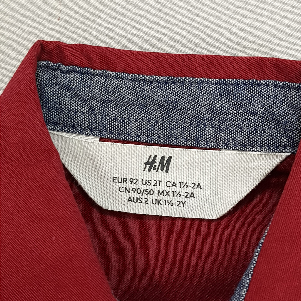 پیراهن پسرانه 25216 سایز 1.5 تا 13 سال مارک H&M