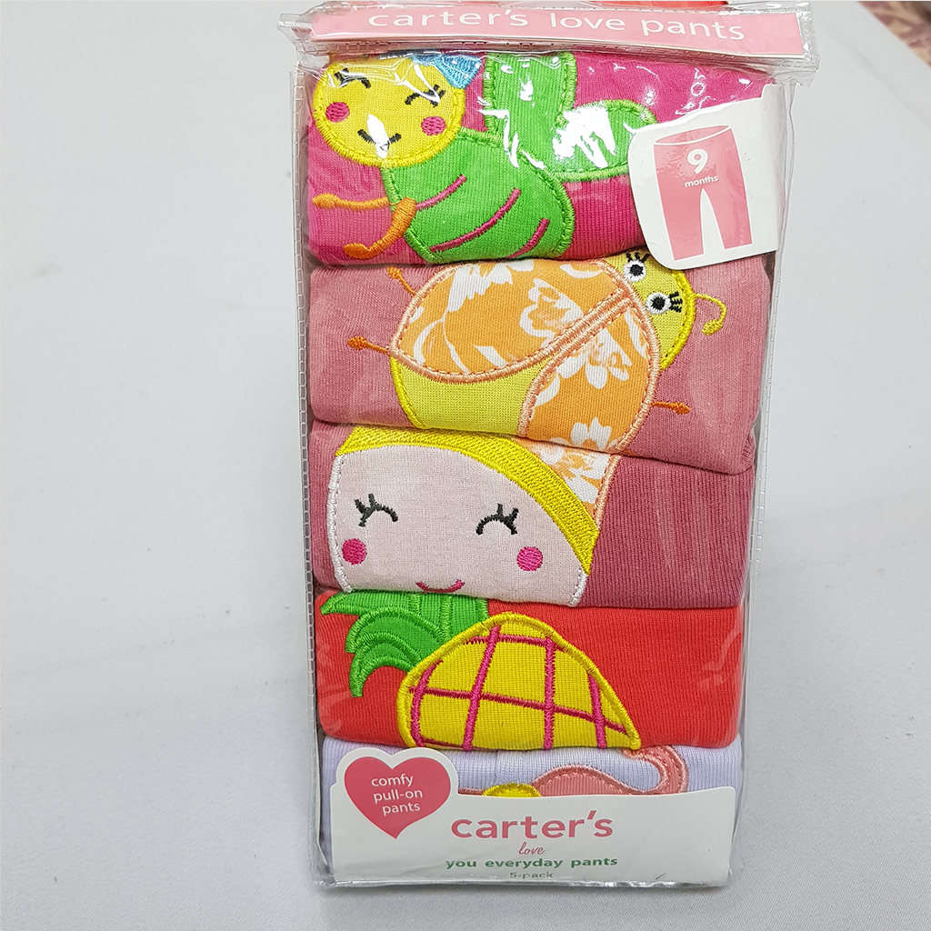 شلوار 5 عددی دخترانه 25921 سایز 3 تا 60 ماه مارک Carters