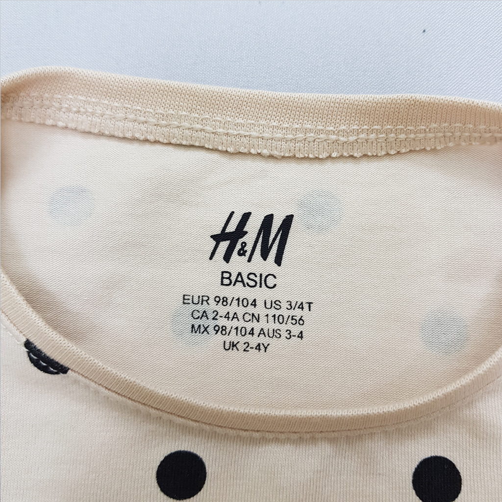 بلوز دخترانه 34673 سایز 1.5 تا 10 سال کد 5 مارک H&M   *