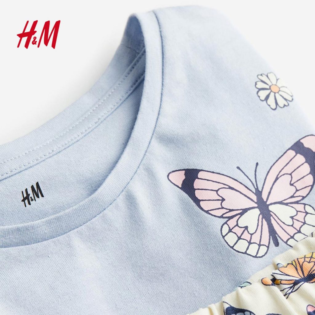 تی شرت دخترانه 26668 سایز 3 تا 10 سال مارک H&M